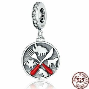 Womens/Unisex WOSTU Solid 925 Silver Don't Eat Wild Animals European Charm